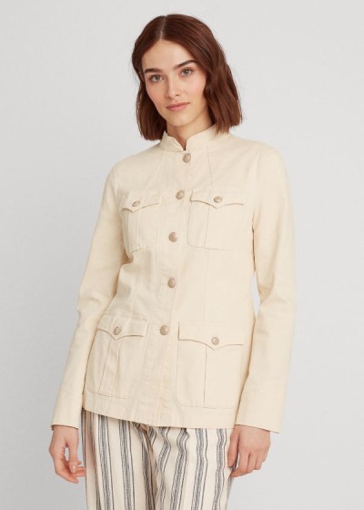 Chaquetas Ralph Lauren Mujer Beige - Stretch-Cotton Canvas - RUXTG8574